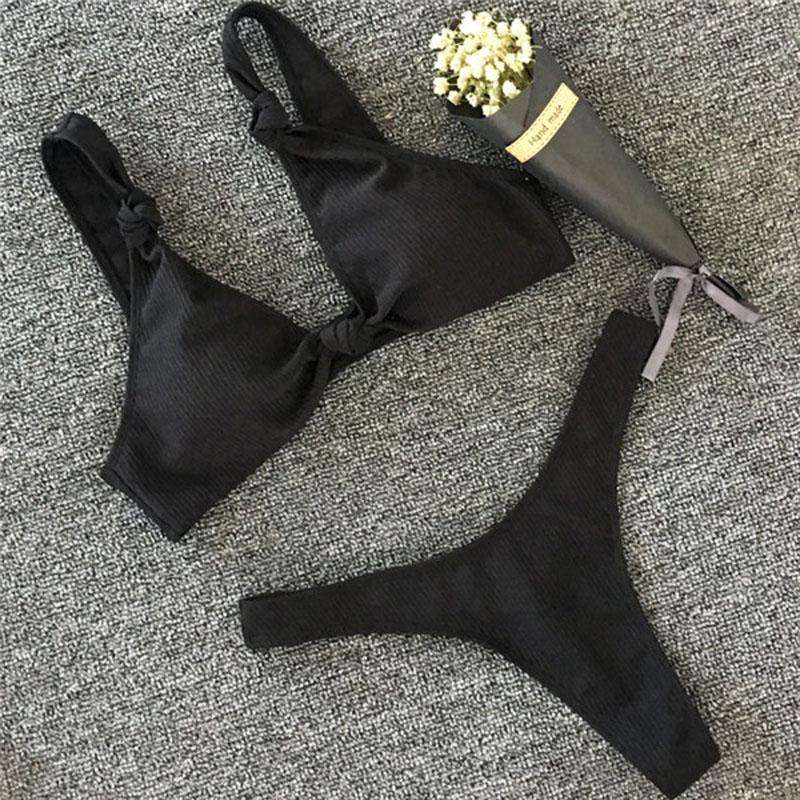 WTEMPO Fashion Solid Color Bikini Split Sexy Swimwear Swimwear