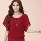 Summer Women Blouse Chiffon Batwing Shirts Tops Casual Solid Korean Loose