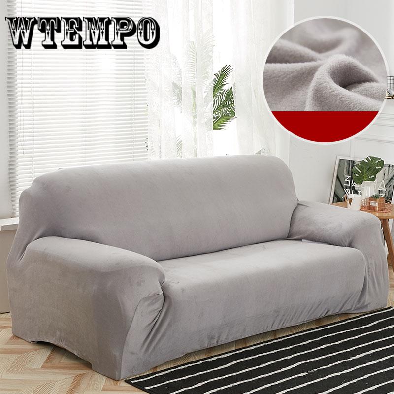 Elastic Stretch Sofa Covers Thick Plush Sofa Couch Slipcovers 1/2/3/4 Seater Sectional Sofa Covers