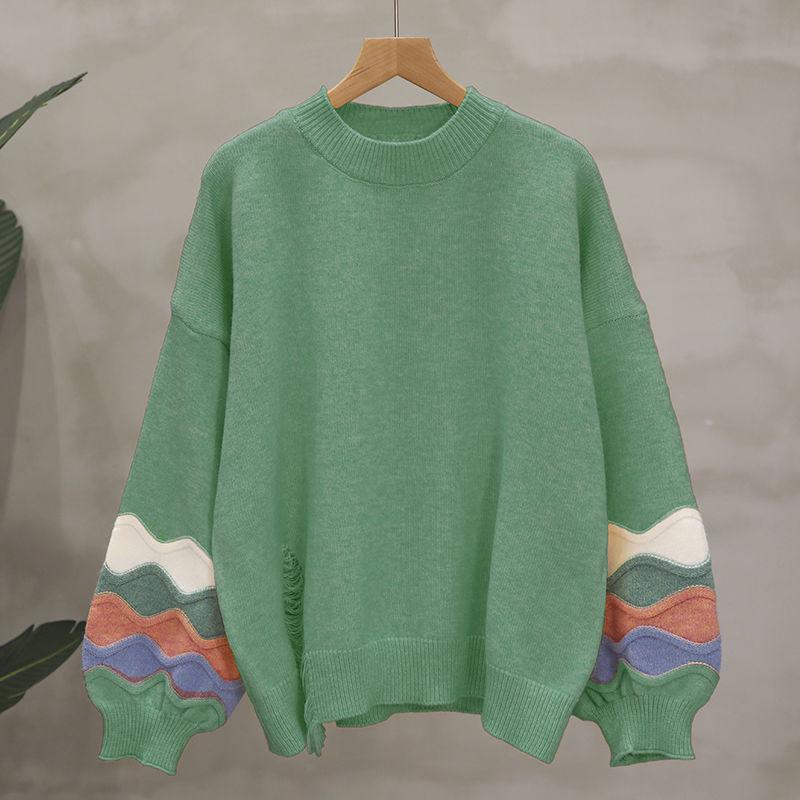 Loose Wild Sweater Bottoming Shirt  Long Sleeve Round Neck Sweater Women's Autumn and Winter