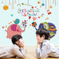 Cartoon couple baby elephant child room living room background decorative wall stickers