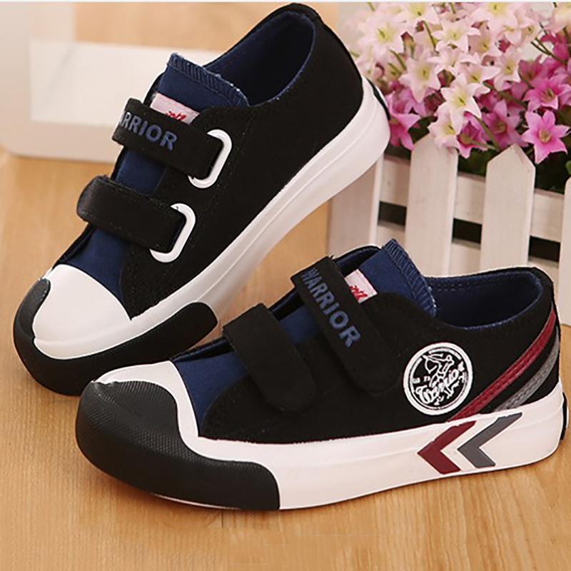 Spring and Autumn Children's Canvas Shoes Running Shoes for Boys and Girls Velcro Sneakers Student Board Shoes