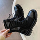Women's Soft Leather Mesh Martin Boots Summer Sandals All-match Back Zipper Flat Ankle Boots