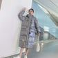 Glossy Mid-length Cotton Jacket Women Winter Fashion Korean Style Over The Knee Down Loose Embroidered Jacket Tide