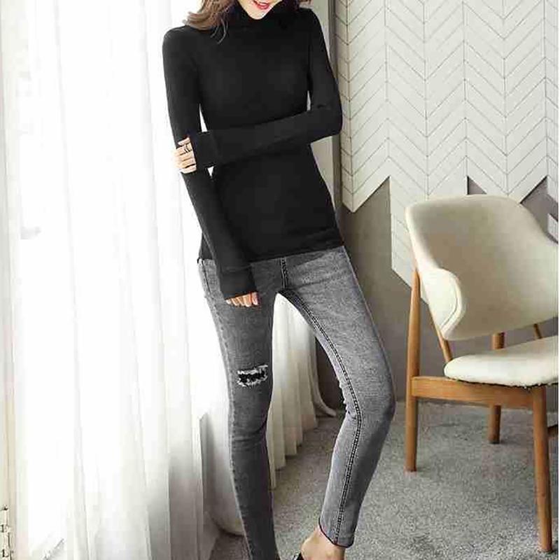 High-neck Women's Bottoming Shirt Autumn and Winter High-quality Core-spun Yarn Sweater Trendy Fashion Knit Sweater Sexy Slim Women's Top