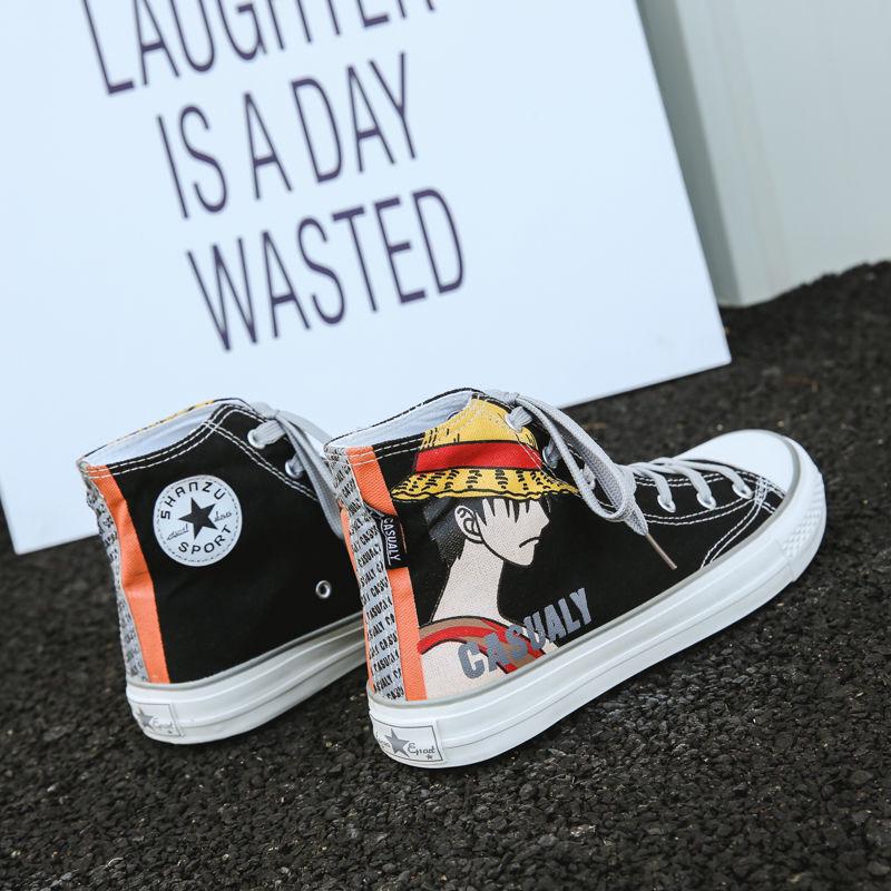 Girls Canvas Shoes High Top Lace Up Sewing Plus Size 43 Classic Casual Shoes Woman Spring Summer Canvas Sneakers Women