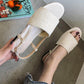 Flat Sandals Women's Summer Korean Fashion Straw Braided Buckle Open Toe Sandals All-match Student Sandals