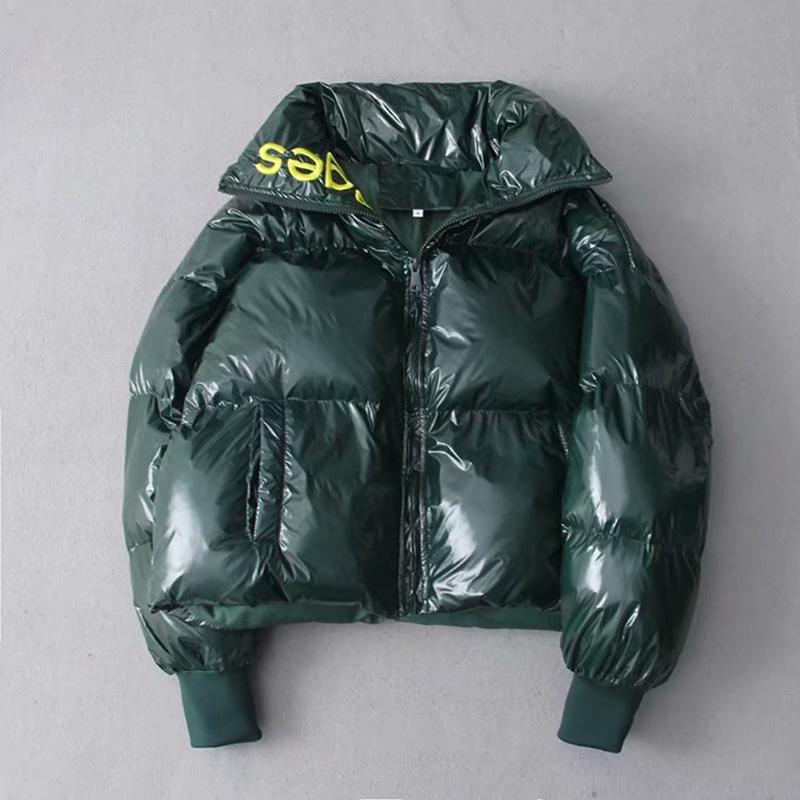 Winter Glossy Down Parka Women's Waterproof Coat Embroidery Jacket Ladys Warm Thick Casual Coat