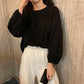 Fall Solid Simple oversized Tee harajuku long T Shirt Women T-shirts White Black long Sleeve Pullover