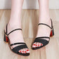 High Heels Sandals Summer Shoes Women Square Heels 6cm Fashion Luxury Brand