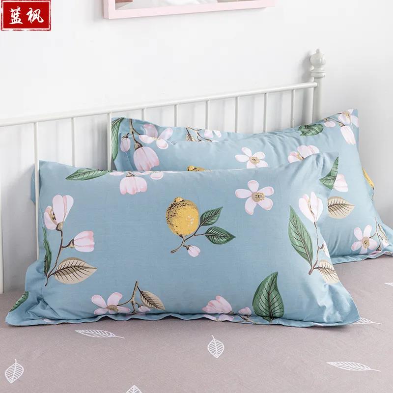 48x74cm Pure Cotton Pillow Cover Single Double Dormitory Household Adult High-end Pillow Cover