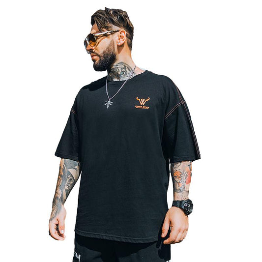 Plus Fat Plus Size Short-sleeved T-shirt Men's Loose Thin Summer Fat Plus Size Men's Clothing
