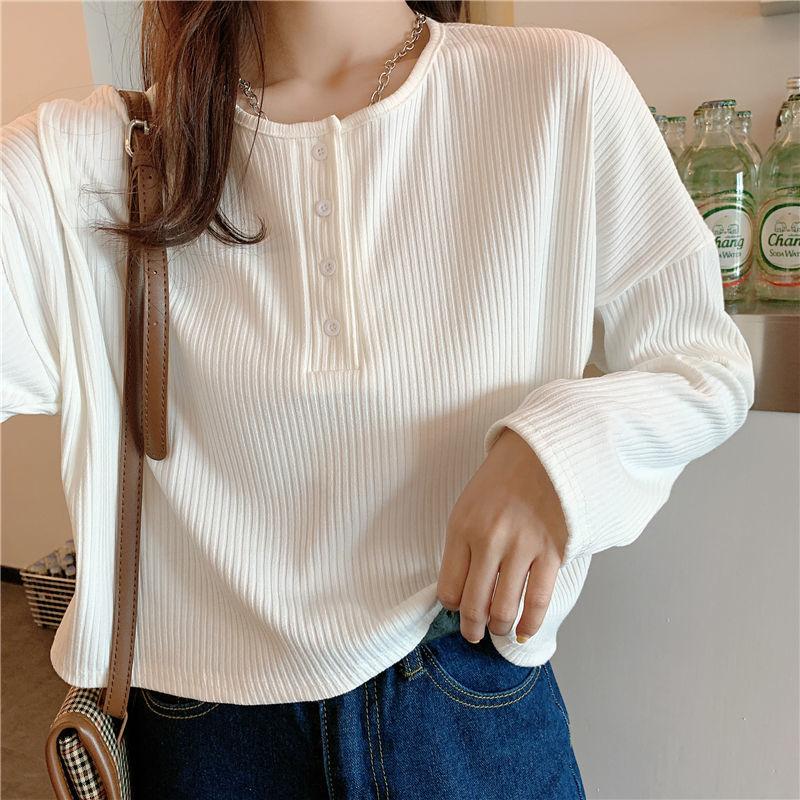 Summer Women Casual Long Sleeve Fall Loose O-Neck T Shirt Elegant Femme Tops Pullovers