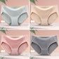 4 Pairs of Women's Cotton Antibacterial Mid-waist Underwear Women's Breathable Seamless Underwear Student Korean Version Plus Size Briefs