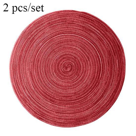 2pcs/set Non Slip Cotton Round Heat Insulation Table Mug Mat Pad Placemat Coasters Home Decor