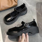 Thick-soled Round-toe Women's Shoes All-match Retro British Style Leather Shoes Japanese Women's Small Leather Shoes