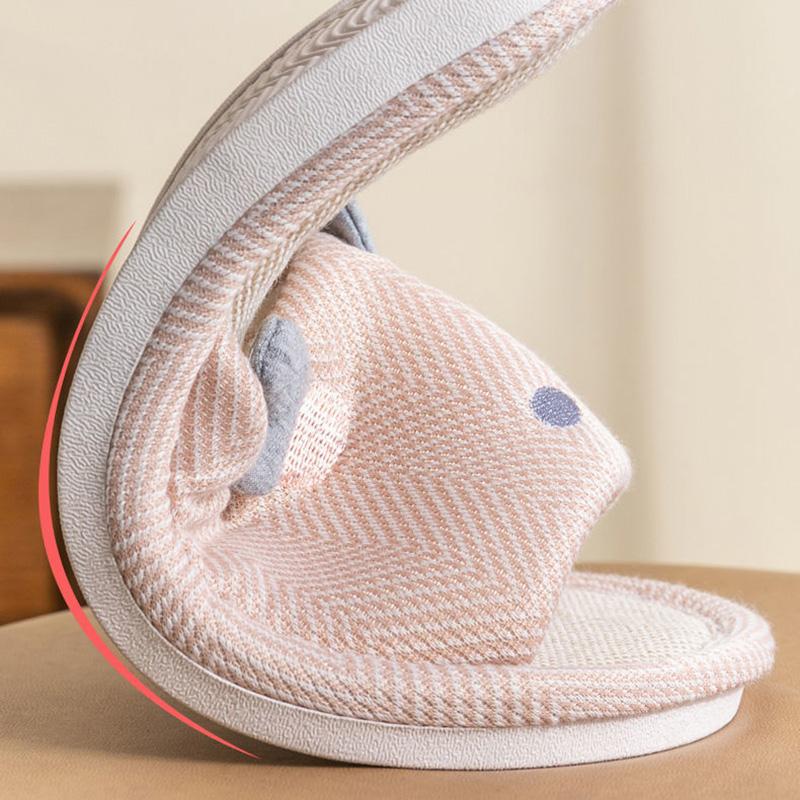 Cotton Linen Slippers Home Indoor Linen Slippers Female Spring and Autumn Non-slip Net Celebrity Cute Thick-soled Slippers