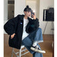 Two-sided Polar Fleece Jacket Winter Thick Embroidered Hooded Zipper Lamb Wool Jacket Suitable for Young Women