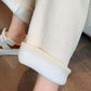 Plus Velvet Thickened Chenille Autumn and Winter High Waist Wide-leg Pants Women Loose and Thin Korean Students Straight-leg Pants Mopping Pants