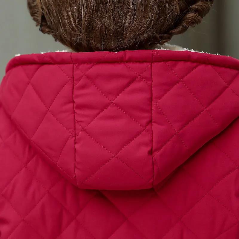 Winter Lightweight Down Cotton Jacket Cotton Thick Short Parka Print Hooded Down Cotton Jacket Women
