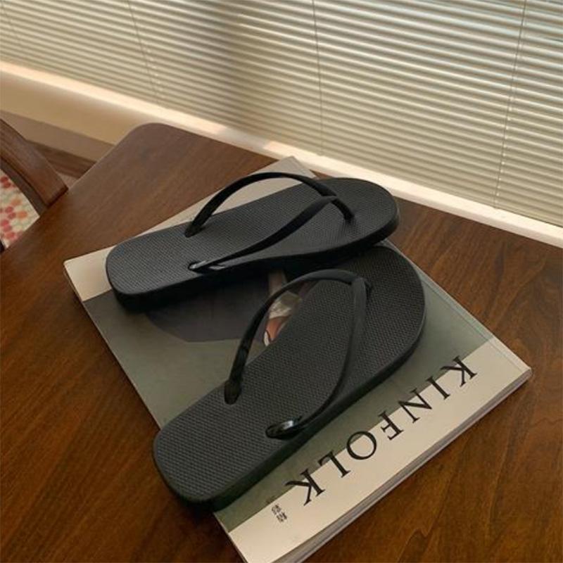 Solid Color Cute Cartoon Sandals Female Summer Couple Non-slip Outside Wear Ins Tide Beach Flip Flops Male