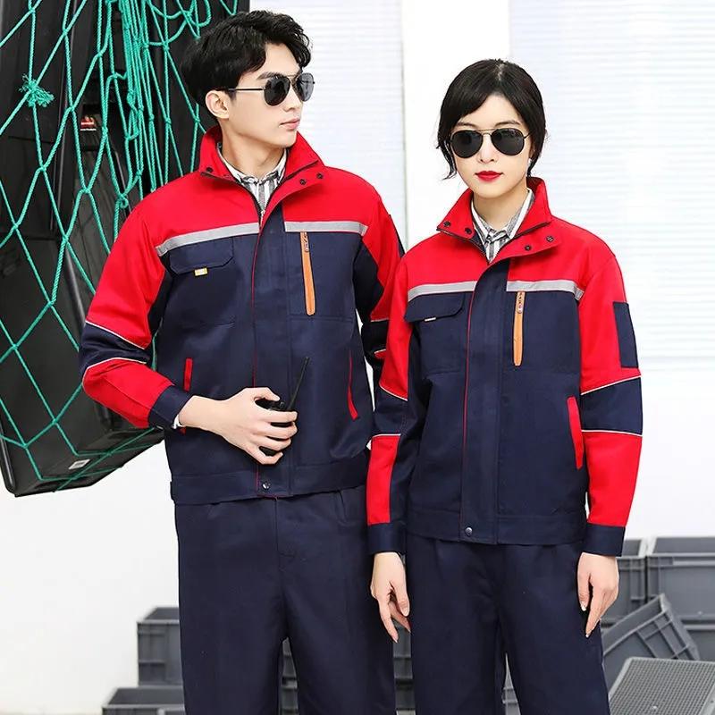 Labor Insurance Overalls Suit Men's Spring and Autumn Trousers Long-sleeved Thick Wear-resistant Dirty-resistant Men's Workwear Suit