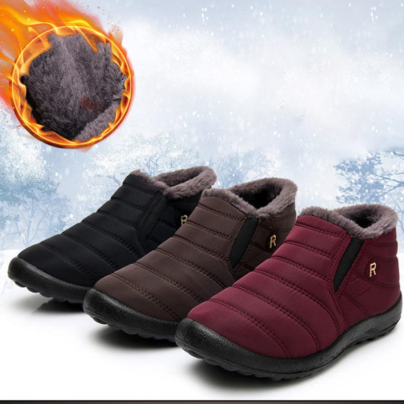 Winter Ladies Waterproof Short Cotton Shoes Cloth Shoes Women's Shoes Plus Velvet Warm Casual Shoes Thick Non-slip Shoes