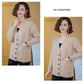 Autumn and Winter Plus Size Sweater Cardigan Solid Color Short Coat Simple Casual Middle-aged Female Jacket