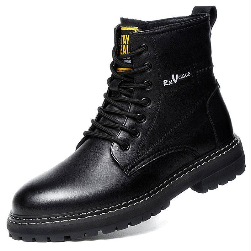 Leather Men's Military Lace-up Men's Boots Tooling Boots Spring and Autumn Short Tube Martin Boots Casual Boots