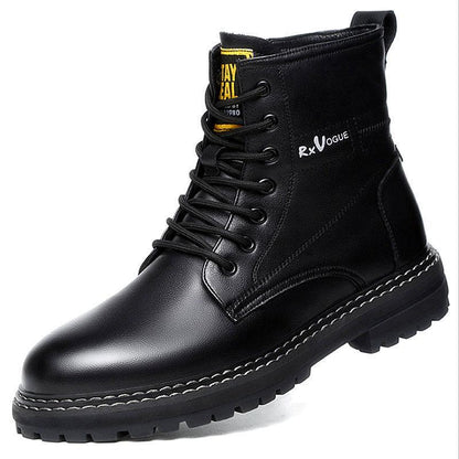 Leather Men's Military Lace-up Men's Boots Tooling Boots Spring and Autumn Short Tube Martin Boots Casual Boots