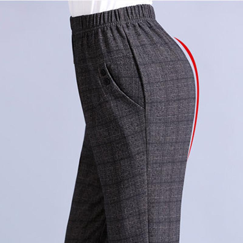 Middle-aged and Elderly Women's Trousers Large Size Loose Straight Leg Pants Mother Elastic High Waist Casual Pants Grandma Stretch Trousers