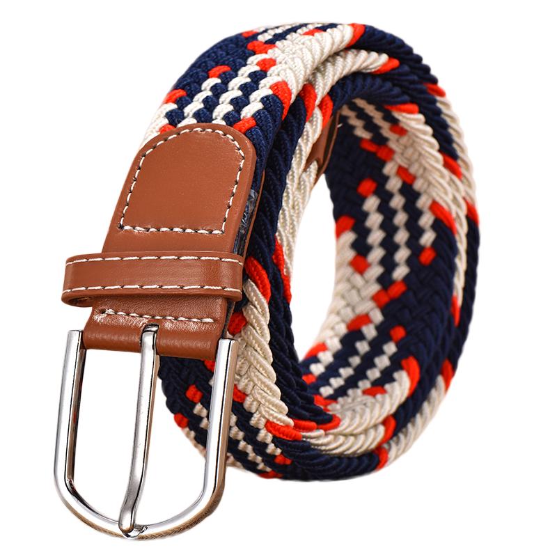 Men and Women Elastic Casual Student Belt Fashion Wild Woven Canvas Buckle Stretch