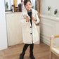 Festive Christmas Clothes Girls Thick Woolen Coat Double-breasted Mid-length Woolen Autumn and Winter Coat