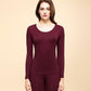 Women Winter Autumn Warm Clothes Thermal Underwear O-neck Tops Pants Female Tight Suit Comfortable Soft Lining Long Sleeve High Elasticity Tracksuit