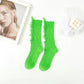 Fall/winter Socks Women's Ripped Pure Cotton Socks High Tube Tailoring Pile Socks Solid Color Knitted Socks