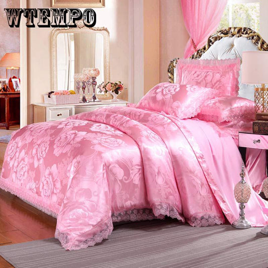 Wedding Luxury Bedding Sets Jacquard Duvet Cover Set wedding Bedclothes Bed Linen bed sheet