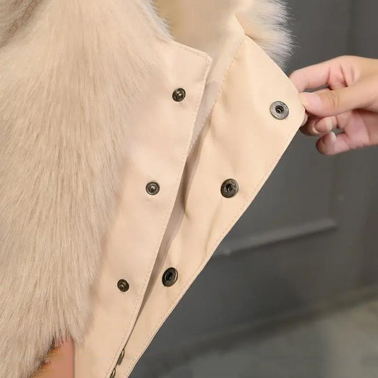 Fur Vest Women's Leather Jacket All-match Imitation Fox Fur Waistcoat Stitching Vest Vest Short Jacket Soft and Warm