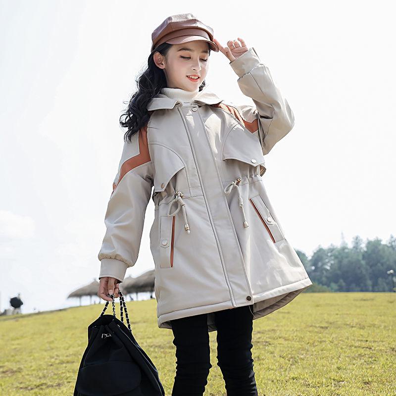 Girls' Winter Wear Faction Overcomes Warm and Windproof Cotton Coat Autumn and Winter Clothing Plus Velvet Padded Coat