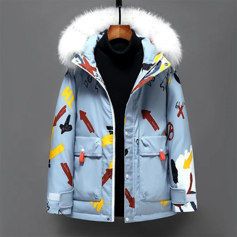 Little Devil Down Jacket Men's Tide Brand Thicken Plus Fleece Fresh Chinese Style Winter Jacket