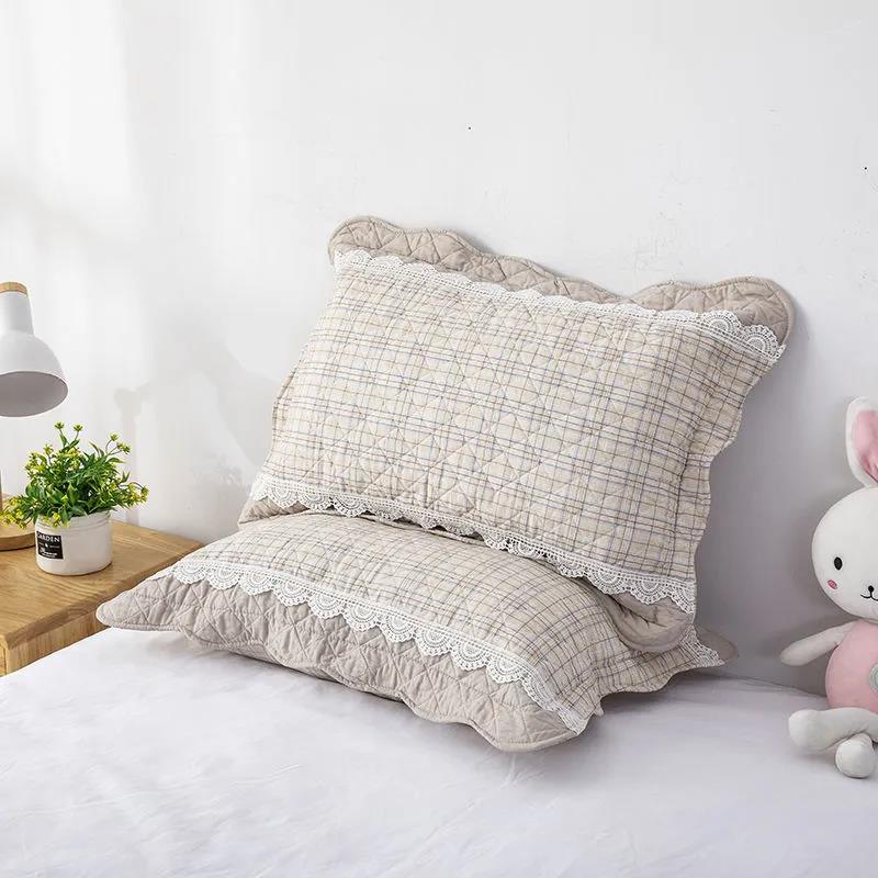 Solid Color Cartoon Embroidered Cotton Quilting Thickening Process Four Seasons Universal Adult Children's Pillowcase Pillowcase 60*40
