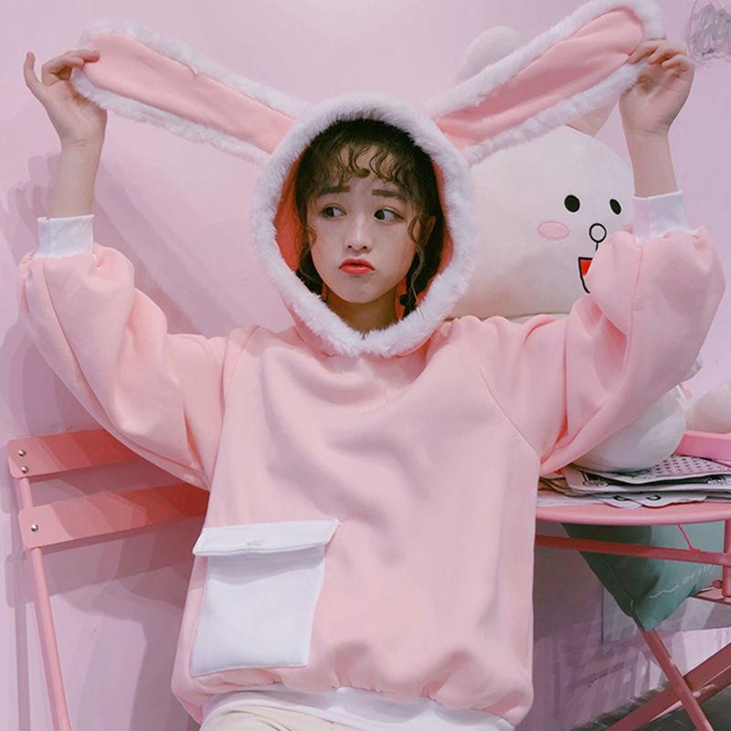 Hood Top Autumn Winter Sweatshirt Cotton Women's Sweatshirt Wild Large Size Long Sleeve Warm