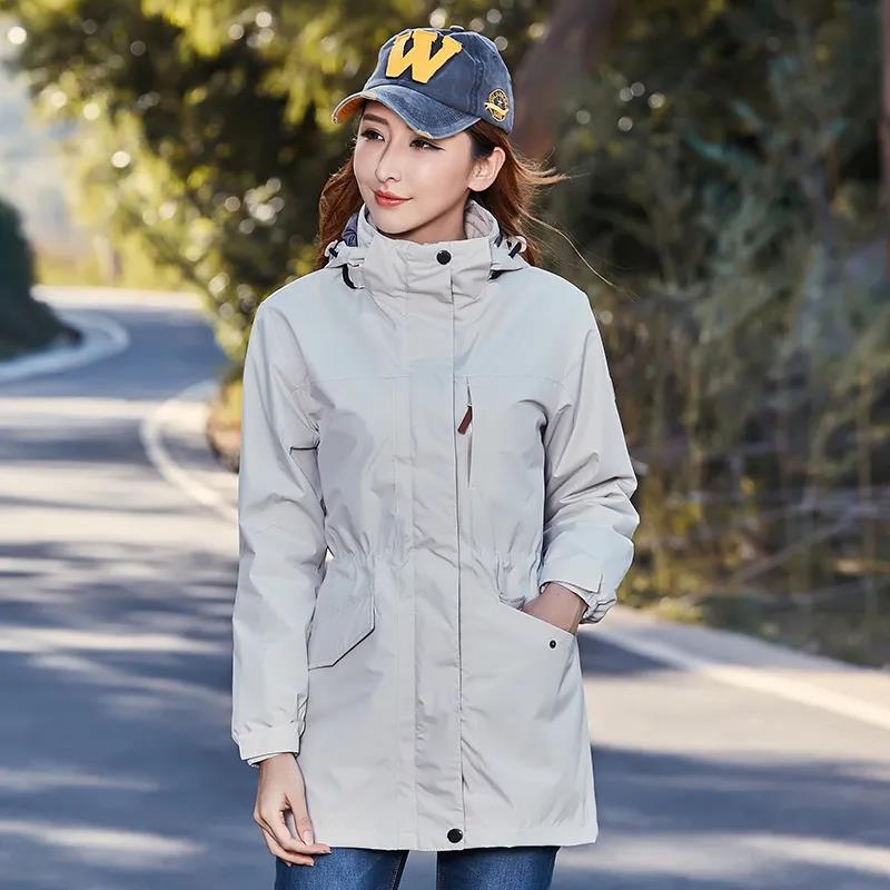 Men's Outdoor Sportswear Windproof Mountaineering Wear Thick Hooded Removable Two-piece Jacket Fleece Soft Shell Oversized Cycling Jersey