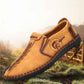 Genuine Leather Handmade Shoes Low-top Soft Bottom Peas Shoes Large Size Men's Shoes Father Shoes