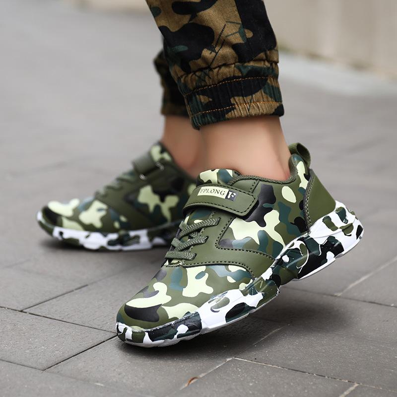Boys' Leather Waterproof Camouflage Shoes Children's Sports Shoes