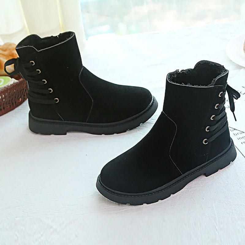 Martin Boots Female British Style Winter Student Wild Warm Short Boots Motorcycle Anti-skid Plus Velvet Snow Boots