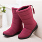 Women's Tassel Snow Boots Warm Non-slip Ankle Boots Solid Color Waterproof Boots