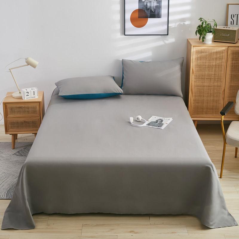 Solid Color Bed Sheet Cotton Mattress Protector Cover Flat Sheet 1pcs Soft Bedclothes Twin Queen King Size