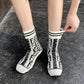 Flying Knit Stretch Socks Shoes Women's High-top Sneakers Breathable Casual Shoes