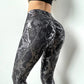 Peach Snake Skin Pattern Fitness Pants Yoga Pants High Waist Buttocks Quick-drying Sports Pants High Leggings Outer Wear Yoga Bodybuilding Trousers
