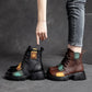 Thick-heeled Martin Boots Women's Spring and Autumn Soft Leather Color Short Boots High-heeled Waterproof Platform Retro Single Boot